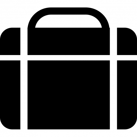 suitcase sign icon flat contrast black white geometric outline