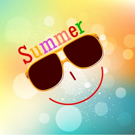 summer background smiley face icon bokeh backdrop