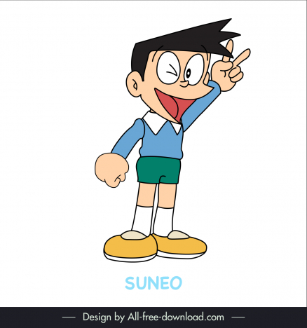 suneo character icon dynamic cute cartoon sketch