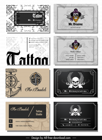 Tattoo Business Cards Graphics Designs  Templates