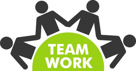 team work concept design human icons silhouette style