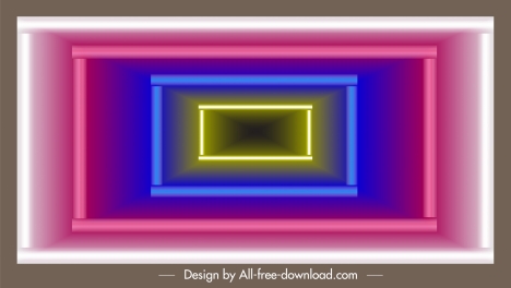 technology background colorful shining lights geometric depth decor