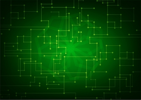 technology background green light effect abstract dots combination