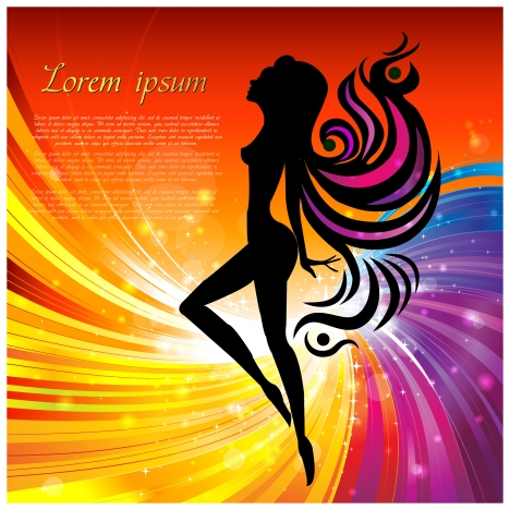 Template Design With Nude Girl Cartoon Silhouette Vectors Stock In Format For Free Download Mb