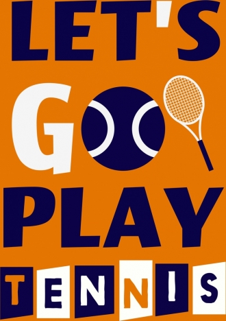 tennis advertising banner texts decoration flat design