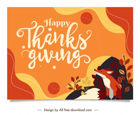 thanks giving card template colorful classical natural elements