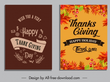 thanksgiving poster templates dark colored leaves ribbon decor