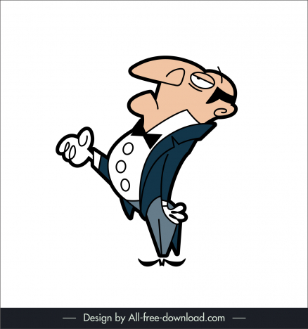 The guard man in mr bean cartoon character icon flat handdrawn sketch  vectors stock in format for free download 162 bytes