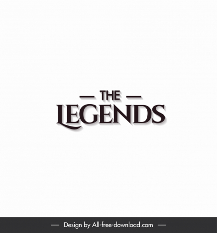 the legends logo flat shaded texts design
