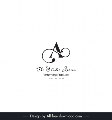 the studio aroma logo template stylized text black white design