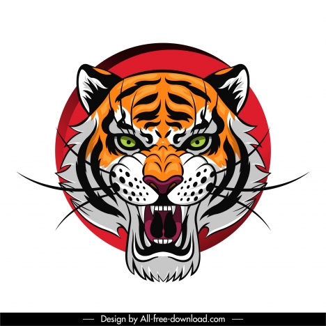 tiger head painting symmetric design colorful decor