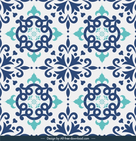 tile pattern template flat classical symmetric repeating decor