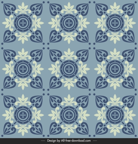 tile pattern template floral decor elegant classical symmetry