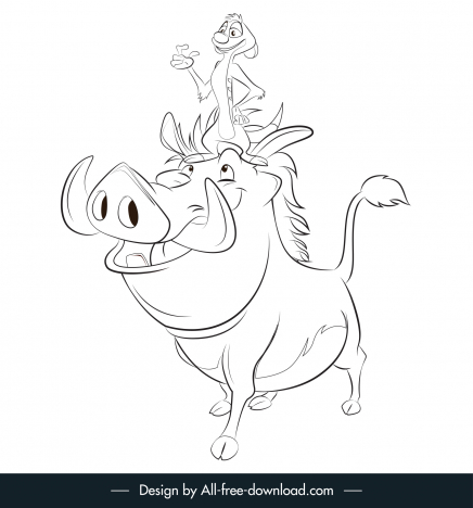 Timon and Pumbaa Coloring Pages  Free Printable Coloring Pages for Kids