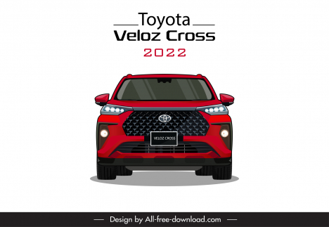 toyota veloz cross 2022 car icon symmetric front view sketch modern design