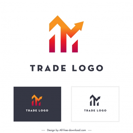 trade logo template flat arrows lines sketch