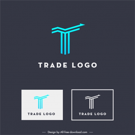 trade logo template flat modern arrow lines sketch