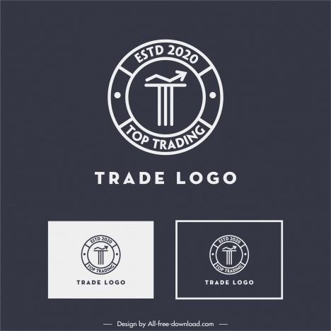 trade logotype flat classic circle arrow decor