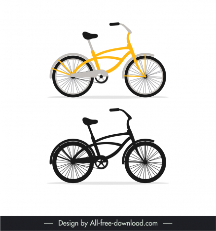 traffic bicycle icon flat mockup sketch
