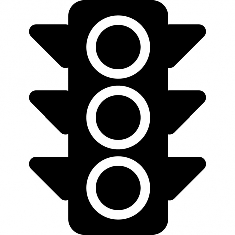 Traffic light sign icon flat symmetric black white sketch vectors stock ...