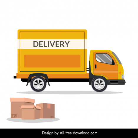transport delivery design elements truck box sketch