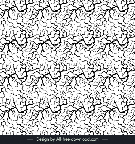 tree roots seamless pattern template flat black white abstract design