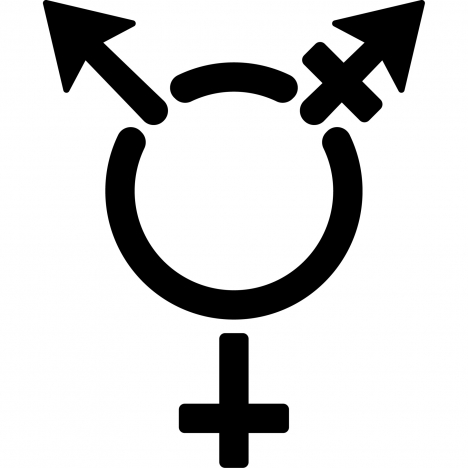 Trensgender sign icon flat silhouette circle arrow plus sign sketch ...