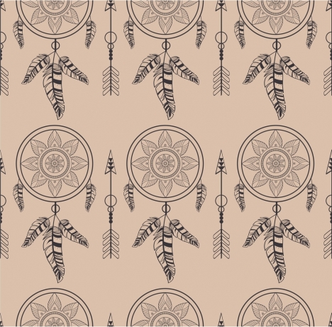 tribal repeating pattern design dream catcher decoration