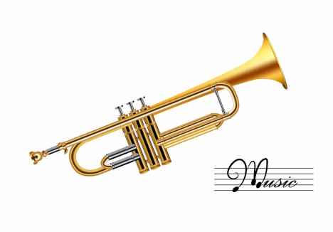 Trumpet isolated on white vector art