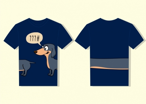 tshirt template cute funny dog icon long tail