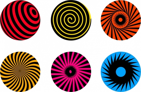 twist circles icons flat colorful decor