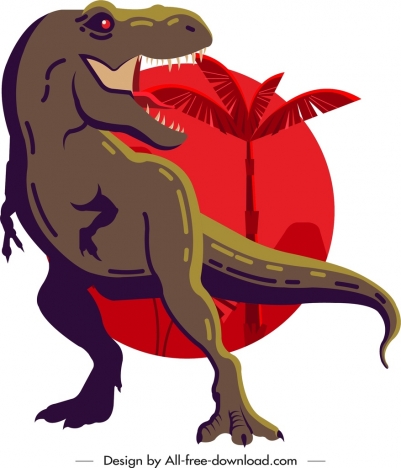 tyrannousaurus rex dinosaur painting dark classical sketch