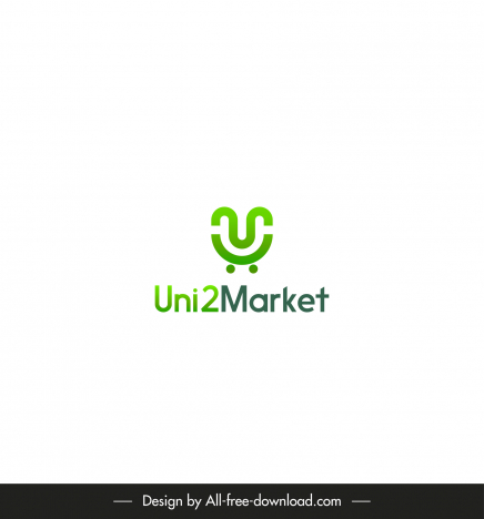 uni 2 market logo template modern flat elegant texts design