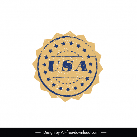 usa origin stamp template flat retro serrated design