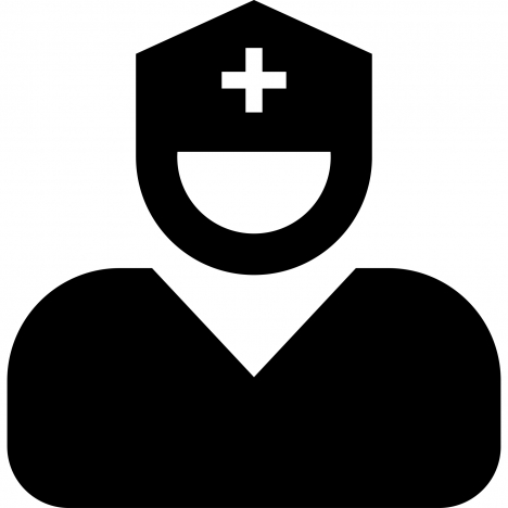 user nurse sign icon flat black white symmetric shape