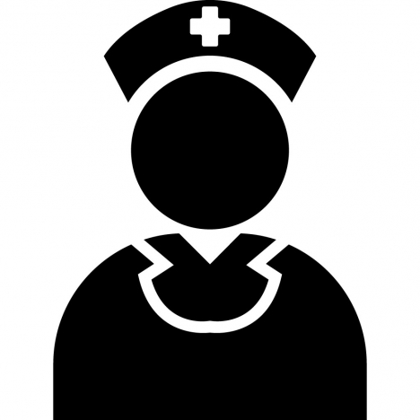 user nurse sign icon flat contrast black white outline
