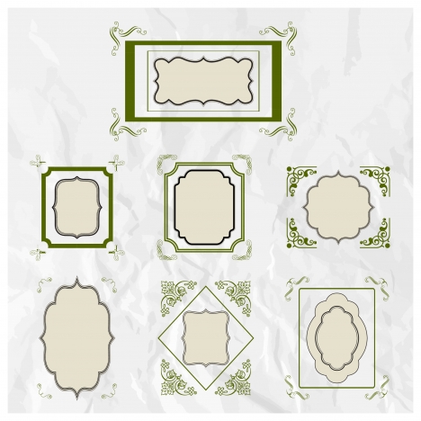 various shaped frames sets collection