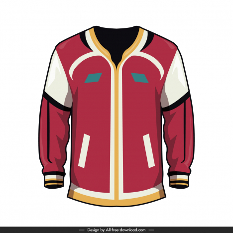 varsity jacket template flat symmetric
