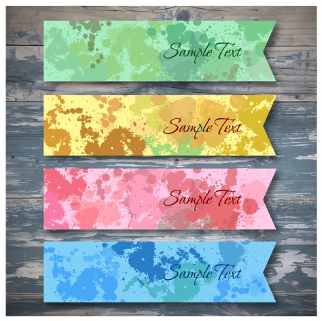 vector collection of water color banners sets
