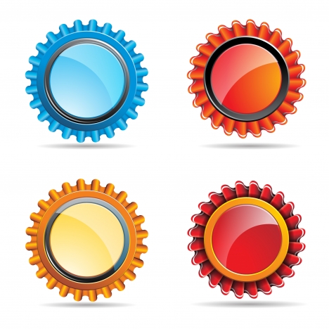 vector illustration of colorful glossy buttons