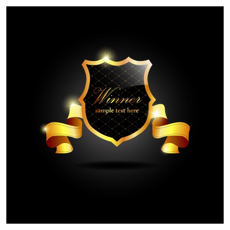 vector winner golden label sign with space for your text