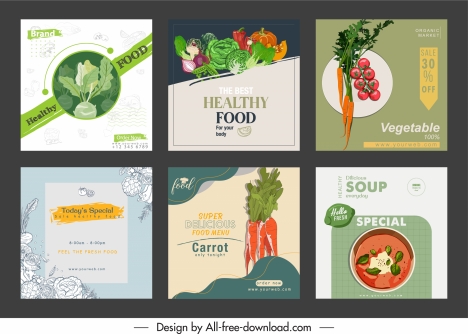vegetable food advertising banner colored classical handdrawn decor