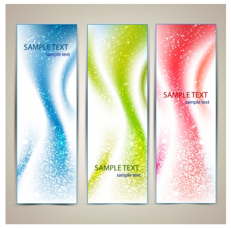 vertical abstract color banners with snow effect