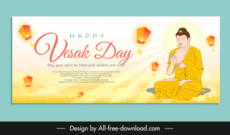 vesak day creative concept banner template buddha halo rays