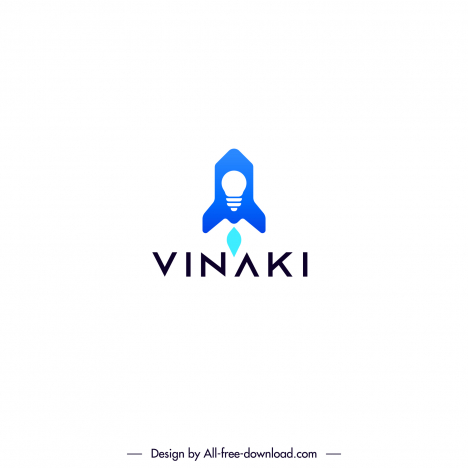 vinaki logo about creative startups spaceship shape