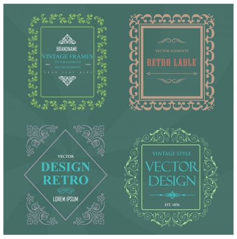 vintage frames and labels vector collection