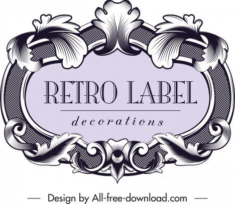vintage label template elegant symmetrical baroque decor