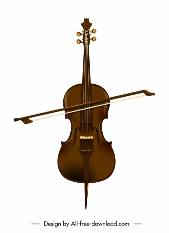violin music instruments brown classical sketch