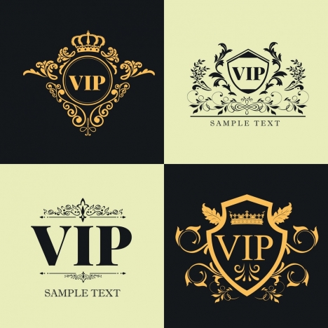 vip logo templates classical symmetric design