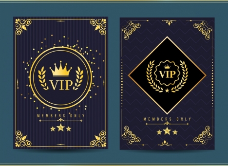 vip member card template golden royal design